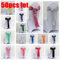 28 colors satin chair sash bow ties for banquet wedding party butterfly craft chair cover decor supplies wholesales