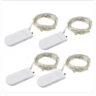 Светодиодная гирлянда 1 м, 10 светодиодов, медная гирлянсветильник с питанием от батарейки CR2032