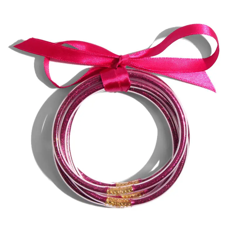 Браслеты женские из силикона и пластика блестящие 5 шт. оптовая цена 2020 |