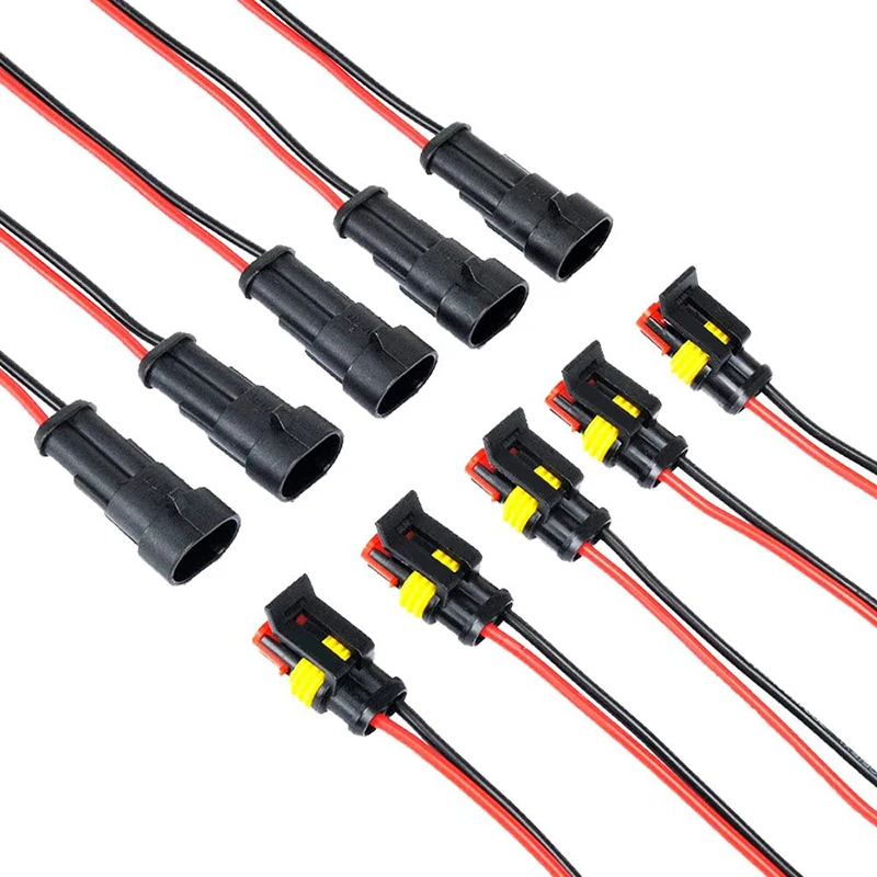 Партиями по 5 комплектов 2 PIN Путь 20 16 AWG Водонепроницаемый разъем жгута IP 67 AMP Superseal