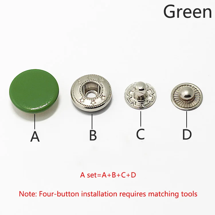 Green Поддерживает хранение 20 10/12/15/17 мм Ретро Металлические Кнопки для Костюмы застежка-молния Пресс серьги-гвоздики пряжки ювелирные изделия DIY одежда аксессуары для шитья D3-6 - Цвет: Green