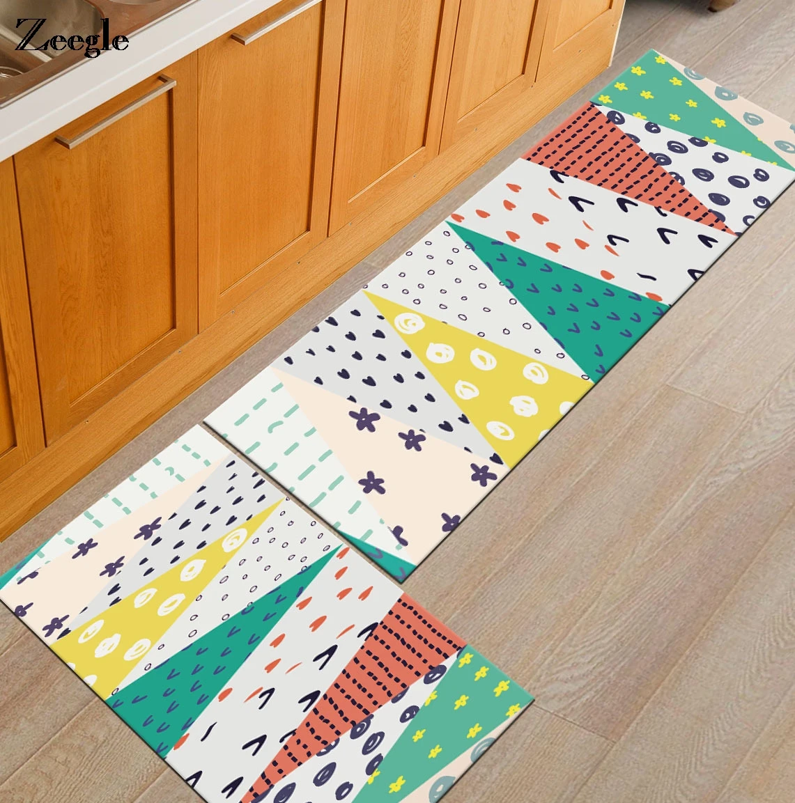 

Zeegle Colorful Flannel Fleece Floor Mats For Kitchen Anti-Slip Living Room Carpet Entrance/Hallway Area Rug