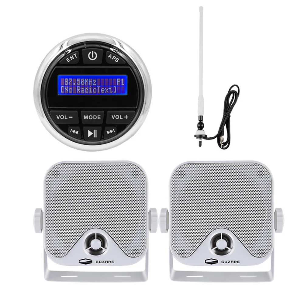 Морской фотолодочный радиоприемник FM DAB MP3-плеер + 4-дюймовый морской водонепроницаемый динамик + антенна для RV яхты трактора