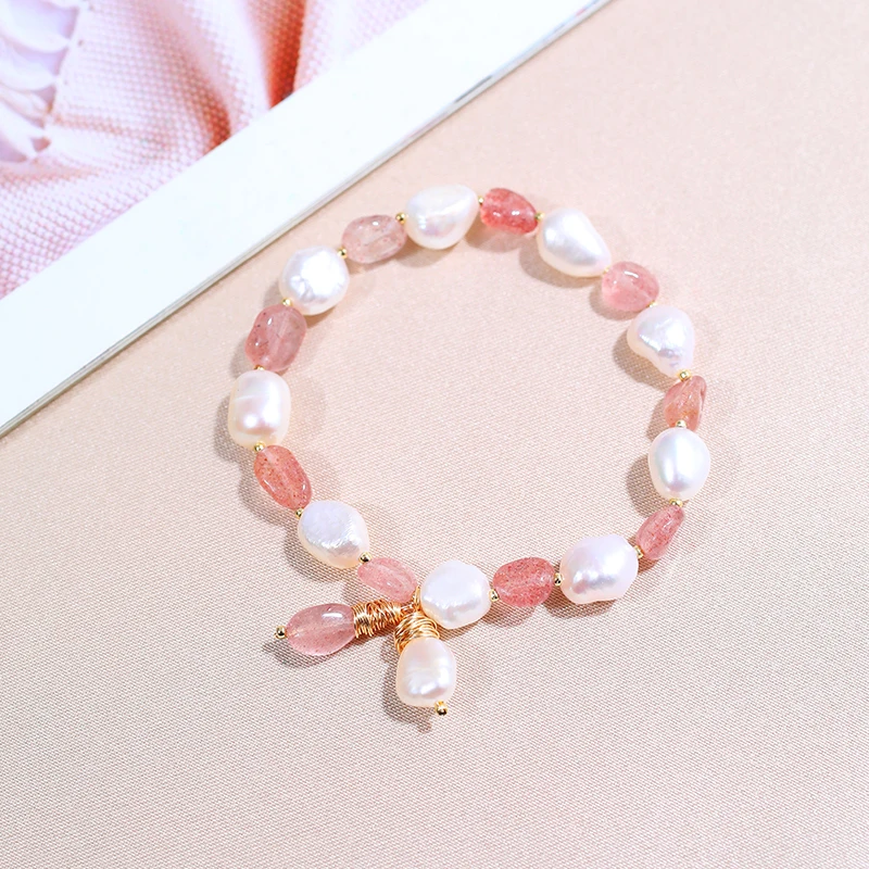 

Женский браслет из натурального пресноводного жемчуга диаметром 8/9 см