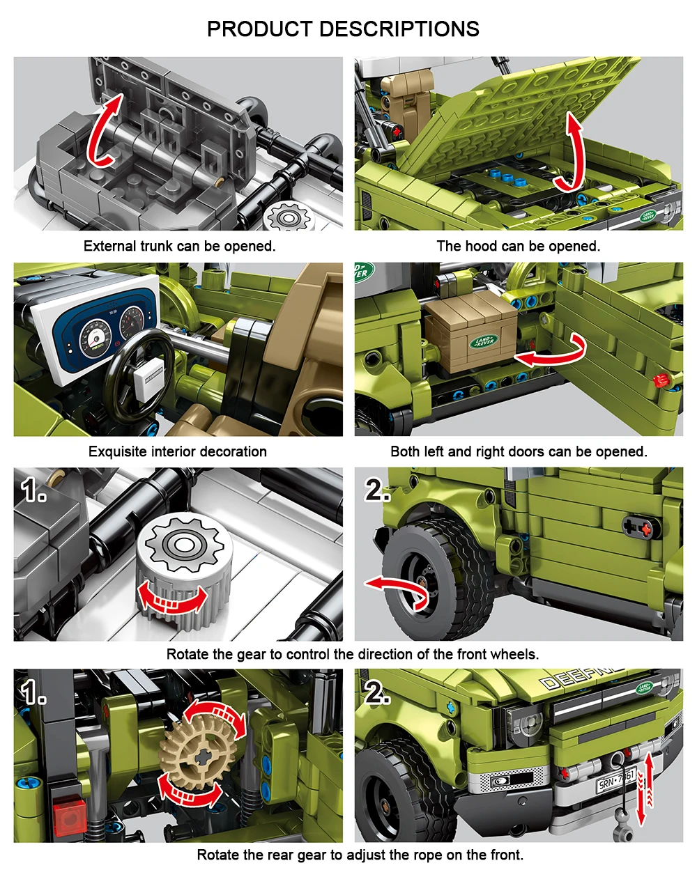 

Children Toys 1286PCS Off-Road Vehicle SUV Building Blocks 1053PCS City Pull Back Car Bricks Creator Ideas DIY Gifts For Kids