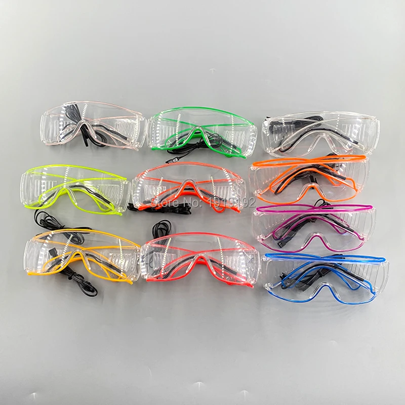 Новые светящиеся светодиодные очки 10 цветов в наличии неоновые праздничные EL