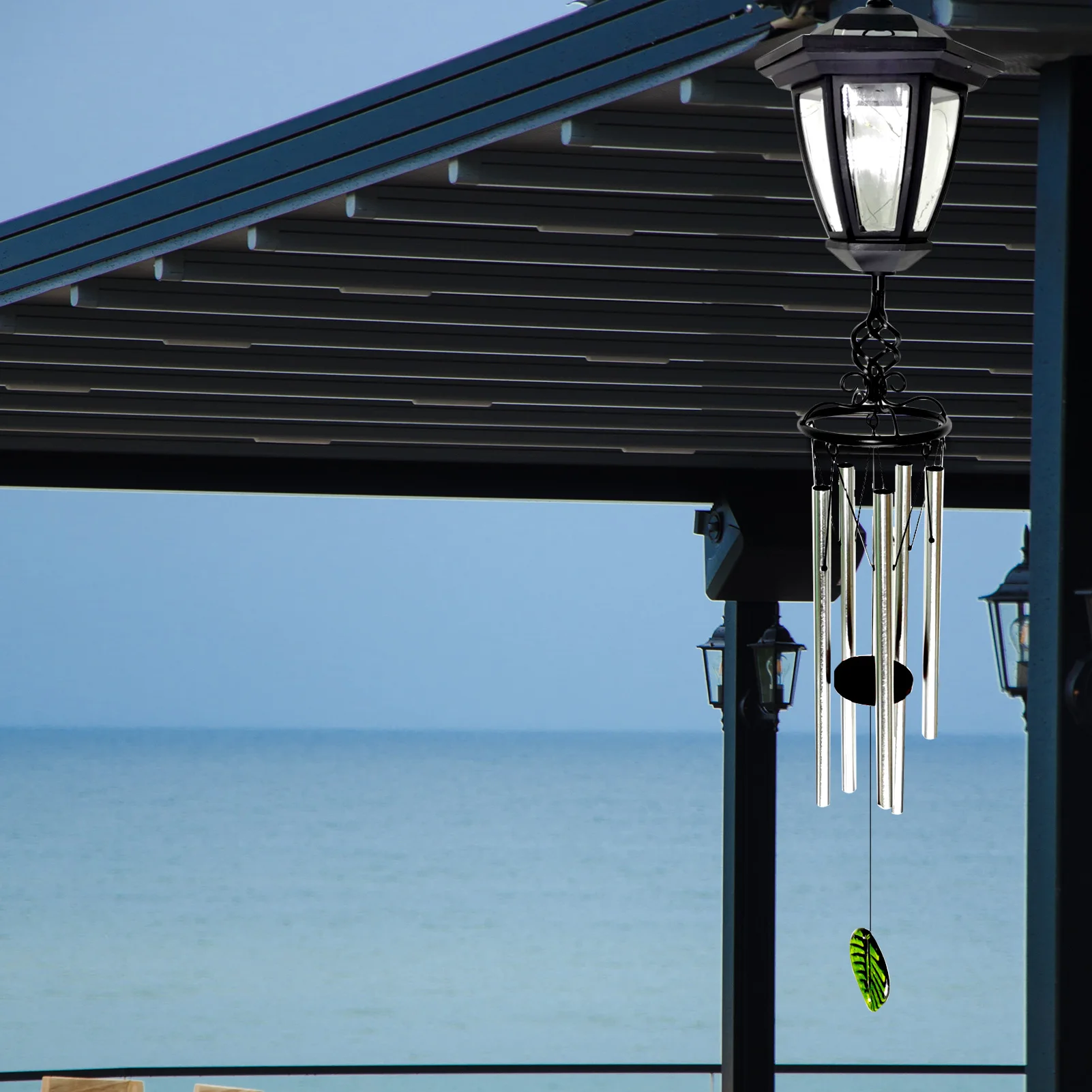 

Панели солнечные защитный чехол с откидной крышкой лампа металлическая алюминиевая трубка Подвеска музыкальная колокольчиков открытый Де...