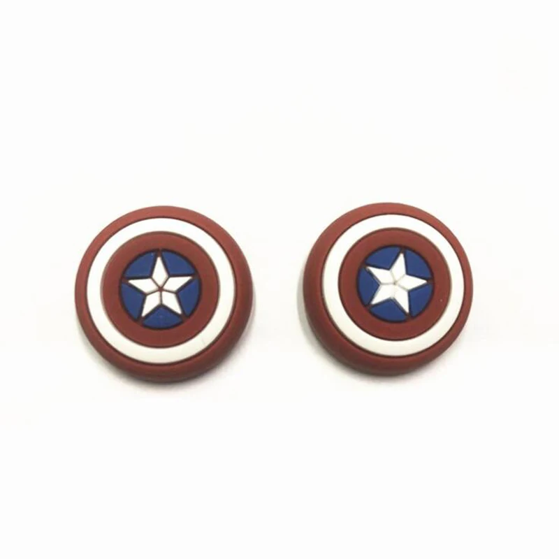Captain America Паук Железный человек Thumb Stick ручка колпачок джойстик чехол для sony PS3 PS4 тонкий Xbox One 360 переключатель Pro контроллер - Цвет: Captain America