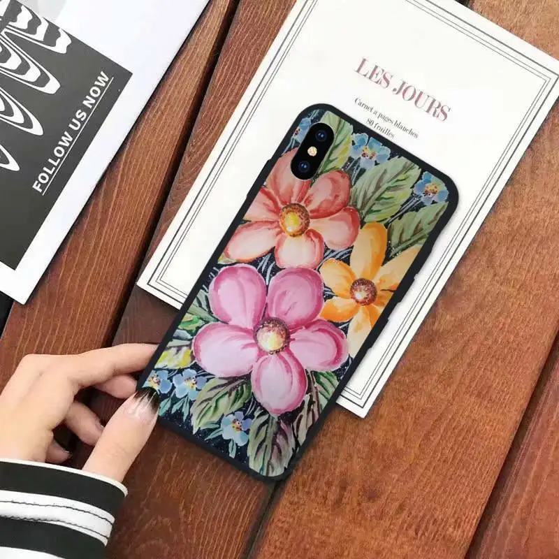 

Fashion Retro Style Flowers Phone Cases for iPhone 11 12 mini pro XS MAX 8 7 6 6S Plus X 5S SE 2020 XR