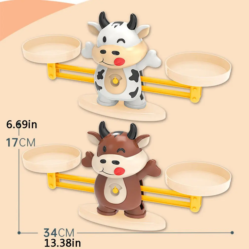 

NEW Montessori Math Match Toy Monkey Cow Balancing Scale Preschool Number Balance Toys Baby Educational Learning Board Game Gift
