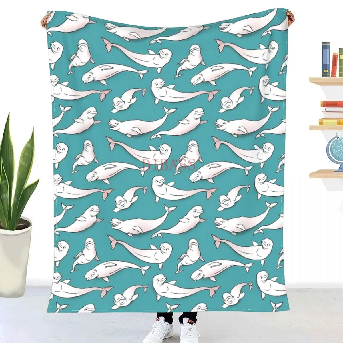 

Фланелевое покрывало с 3D-принтом белых Кита, очень теплое одеяло, покрывало для постельных принадлежностей, постельное белье для путешеств...