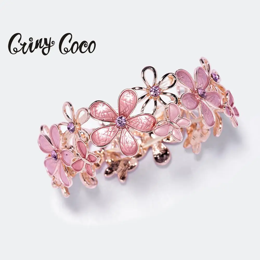 Cring Coco модный регулируемый сплав цветок эластичный веревочный браслет Роза