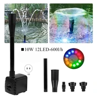 10w 600l ultra quiet submersible water pump with 12 led light for pond aquarium fish tank fountain filter circulation water pump