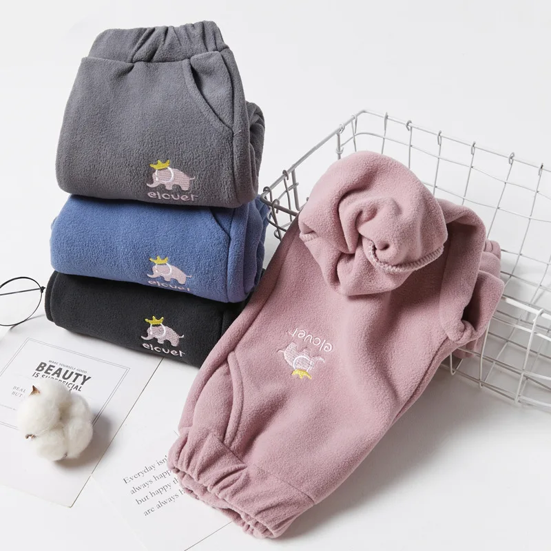 

Autumn Winter Kids Girls Pants Thick Warm Girls Leggings Boys Girls Leggings Plus Velvet Trousers