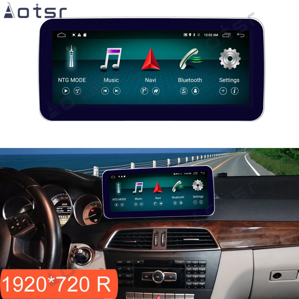 Автомобильный dvd плеер Android9 4 + 64 ГБ для Mercedes Benz C Class W204 2010 2014 автомобильное радио