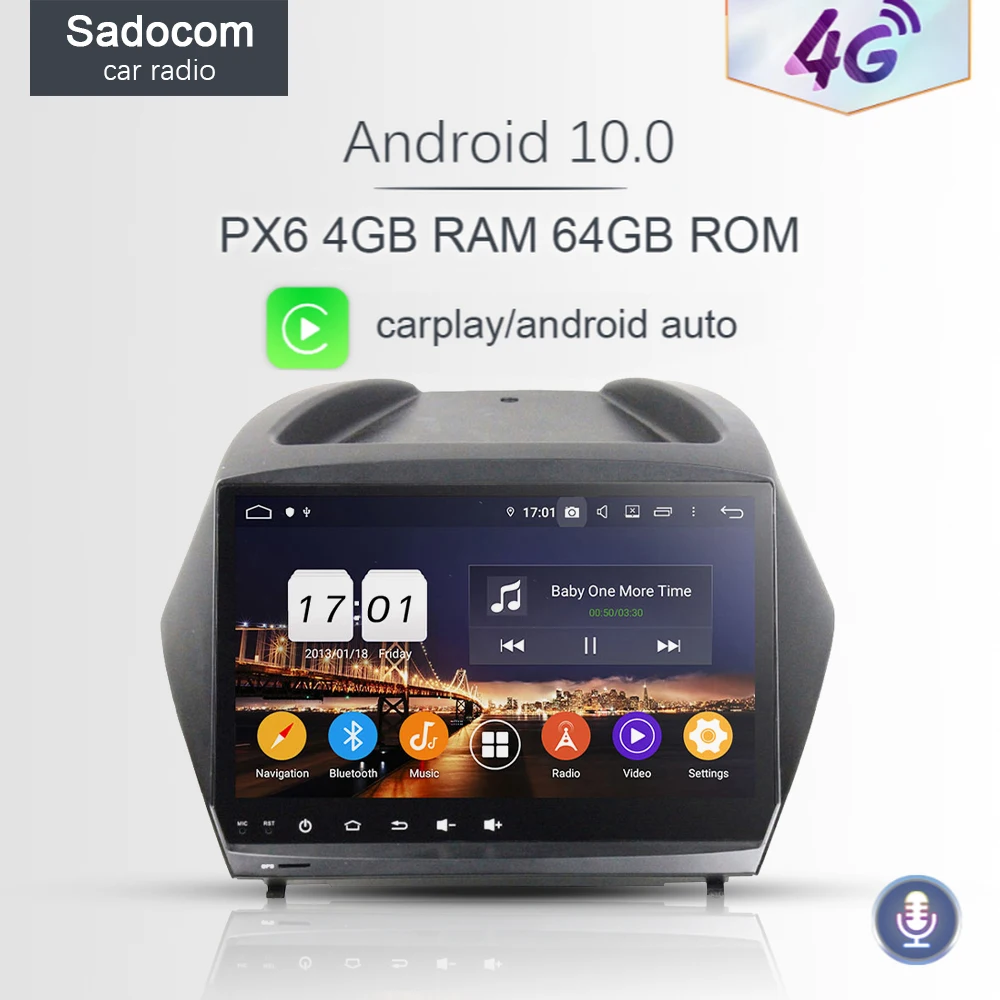 720P PX6 9 &quotDSP 2 din Android 10 0 8 ядер 4 Гб ОЗУ 64 ПЗУ Автомобильный dvd плеер для Hyundai IX35 2011 2015 GPS