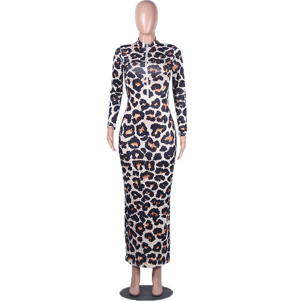 Женское осенне-зимнее длинное облегающее Платье макси с длинным рукавом