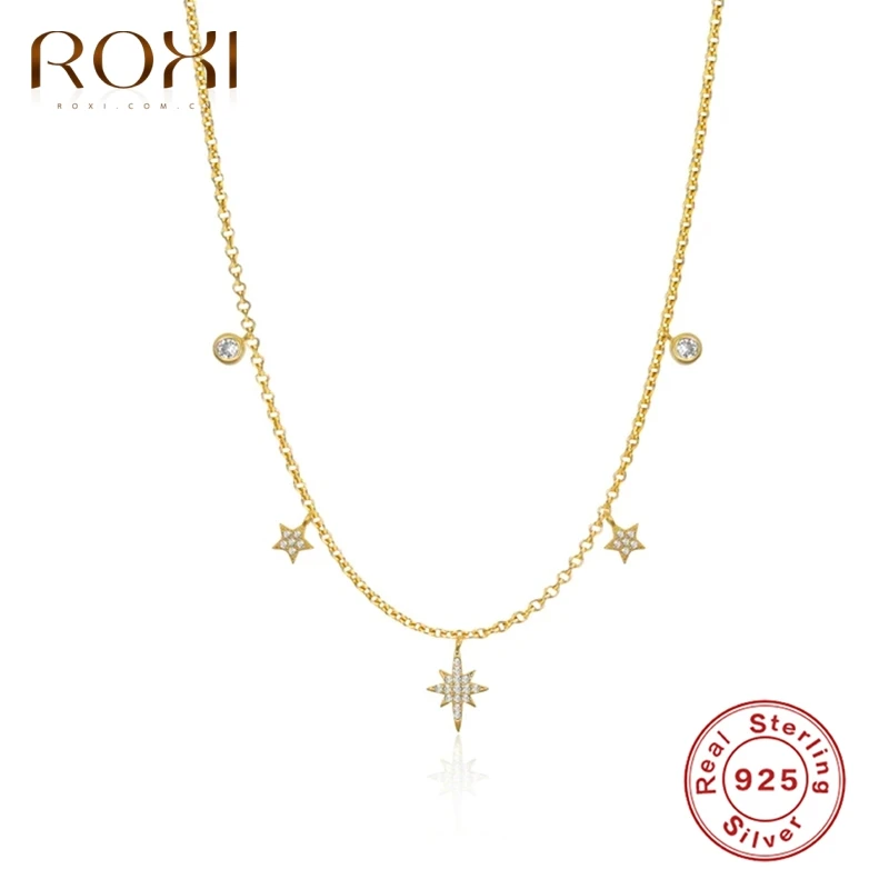 ROXI звезды фон с рождественской тематикой со снегом кристаллы ожерелье подвеска
