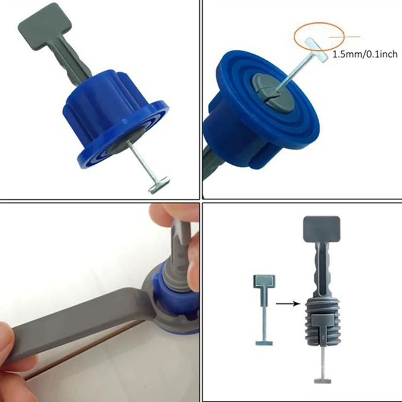 

100Pcs Flat Ceramic Floor Wall Construction Tools Reusable Tile Leveling System Kittile Leveling System Kit for Tile