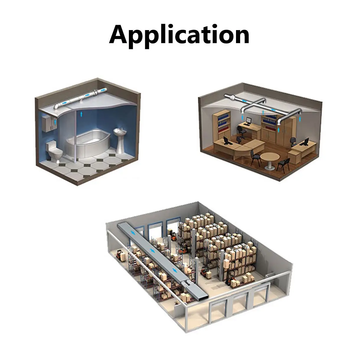 

4inch 220V Exhaust Fans Home Silent Inline Pipe Duct Fan Bathroom Extractor Ventilation Kitchen Toilet Wall Air Clean Ventilator