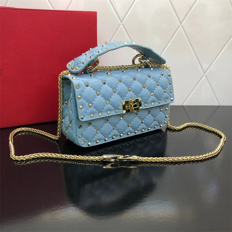 

Женская сумка 2021 Классический дизайн Роскошная Сумка на цепочке кожаная сумка-мессенджер большая сумка через плечо с алмазным замком мален...