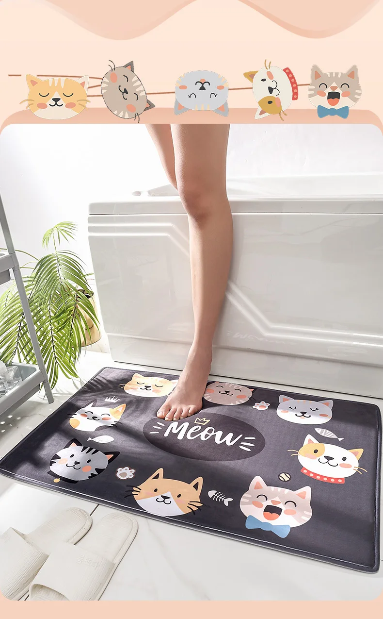 

Carpet Doormat Door Bathroom Non-Slip Mat Toilet Floor Mat Foyer Bathroom Door Household Absorbent Floor Mat