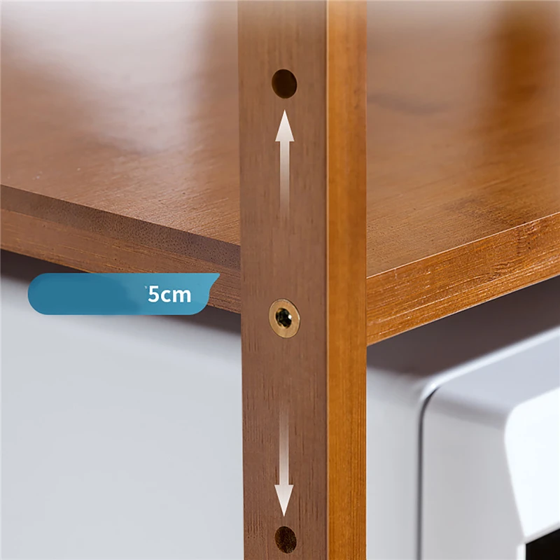 kitchen electrical appliances mutlilayer organizer rack adjustable height bamboo storage shelf for microwave oven steaming box free global shipping