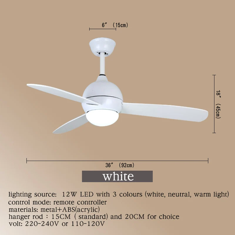 AOSONG современный потолочный вентилятор лампы Белый Пульт дистанционного