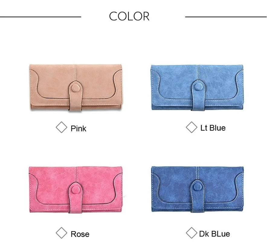 Женский Длинный кошелек из искусственной замши с несколькими отделениями | Багаж