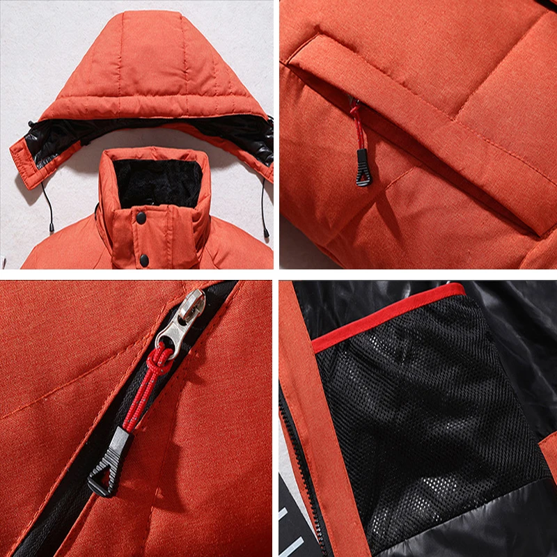 Winter Men's Down Jacket Hooded Puffer Jackets Men Padded Jacket Coat Male Fashion Casual Outerwear Outdoor Solid Color Warm
