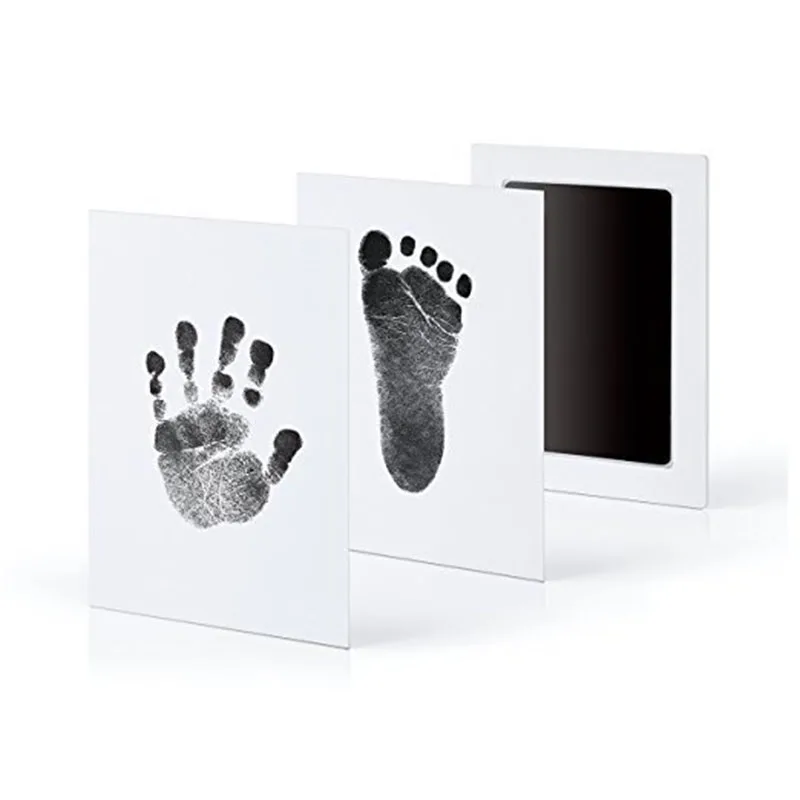 Черный Фотофон для новорожденного отпечаток руки для ног Keepsake отпечаток руки ребенка форма в виде отпечатка ноги коврик безопасный легко чистить не беспорядок нетоксичные чернила - Цвет: Черный