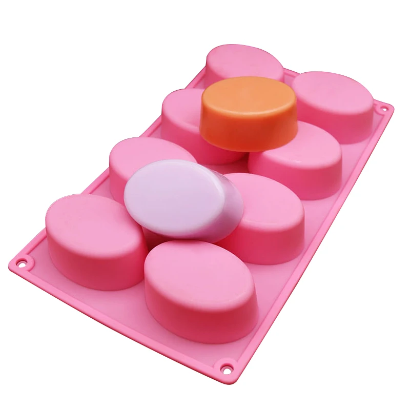 Овальная силиконовая форма для мыла 8 полости формы выпечки тортов ручной работы