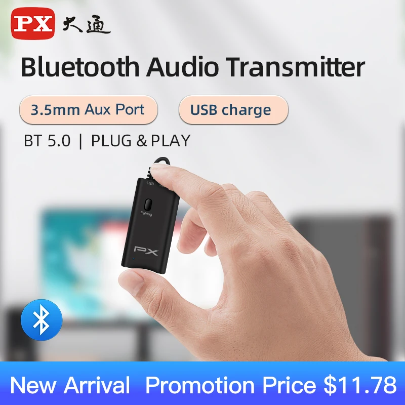 

Аудиопередатчик PX, Bluetooth 5,0, беспроводной, AUX, 3,5 мм