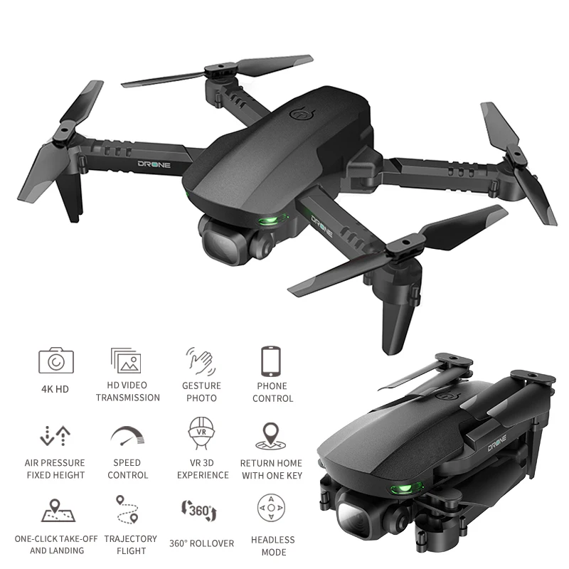 2021 New GD93 Mini Drone Profesional 4K 1080P HD Double Camera GPS WiFi Fpv Drones Altitude Hold Black Foldable Quadcopter Toys