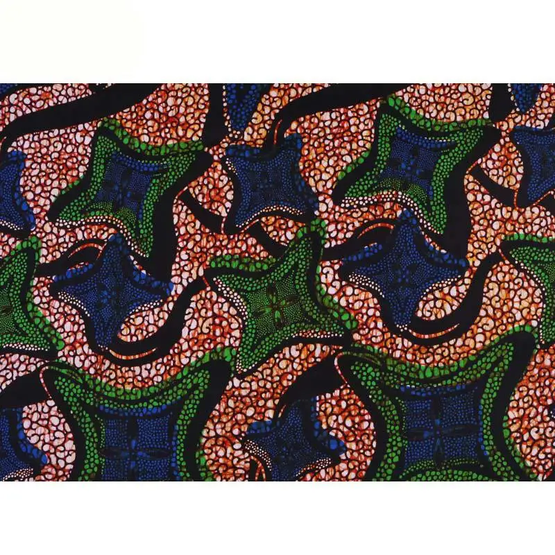 

2019 New Arrival African Four-pointed star Pattern Print Fabric Kwanzaa Fabric