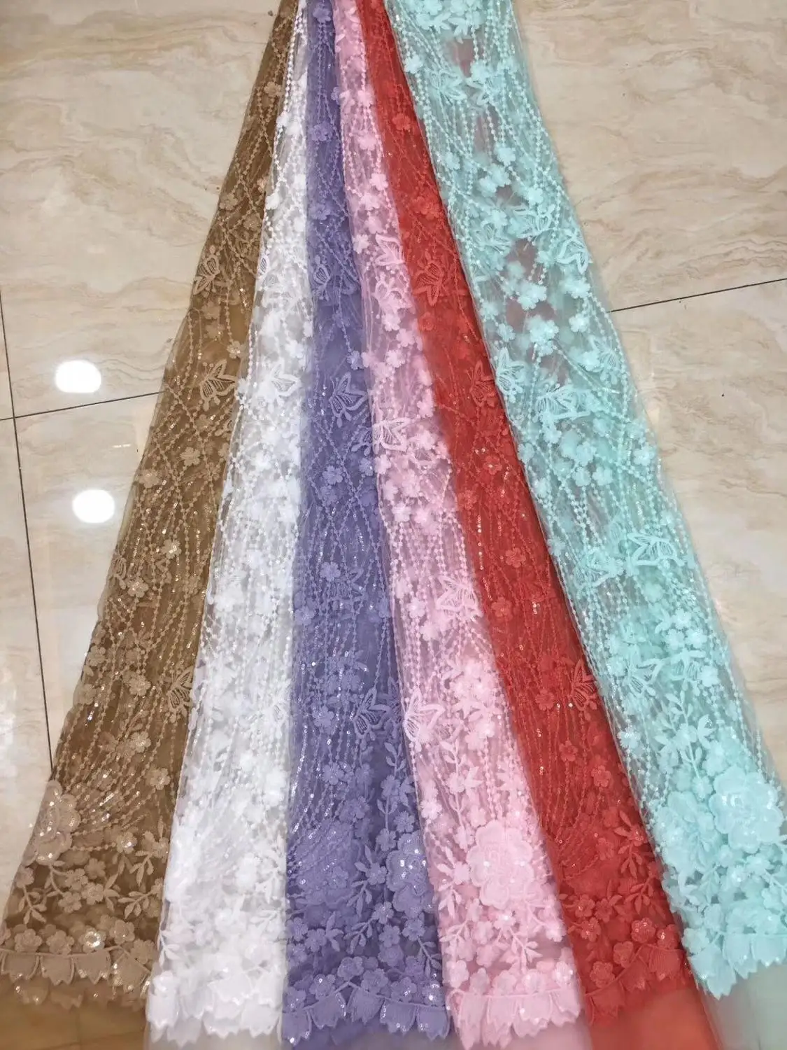 Кружевная ткань с блестками во французском стиле серый цвет новинка 2019 | Дом и сад