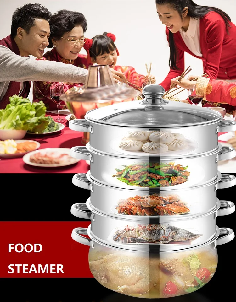 

Steam Pot Cookware Steamer Cooking Steamer Pot Utensil Cooking Tools stainless steel Kitchenware Set Food Pot Supplies