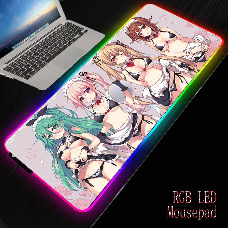 MRGBEST Сексуальная аниме девушка игровой компьютер коврик для мыши RGB большой
