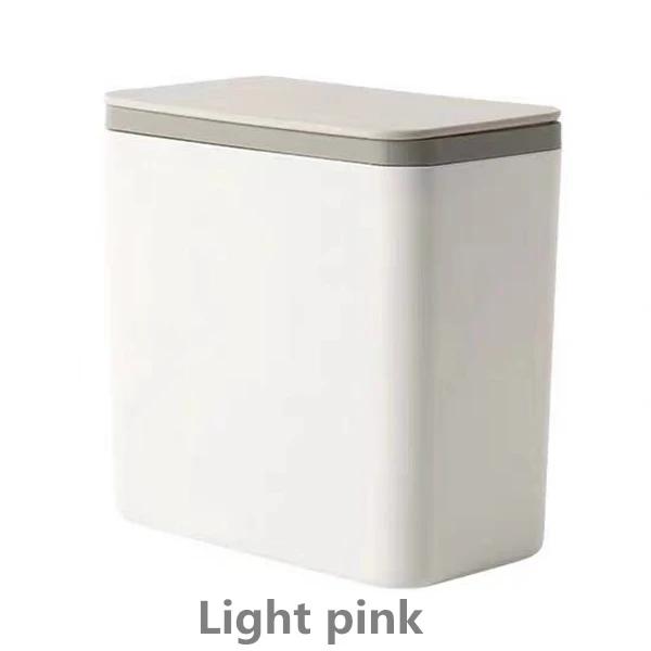 Light pink Home Waste Bin Small Trash can Mini Desktop ashcan litter Trash little Table Top Trash Box for desk Car trash bin With Lid - Цвет: Light pink