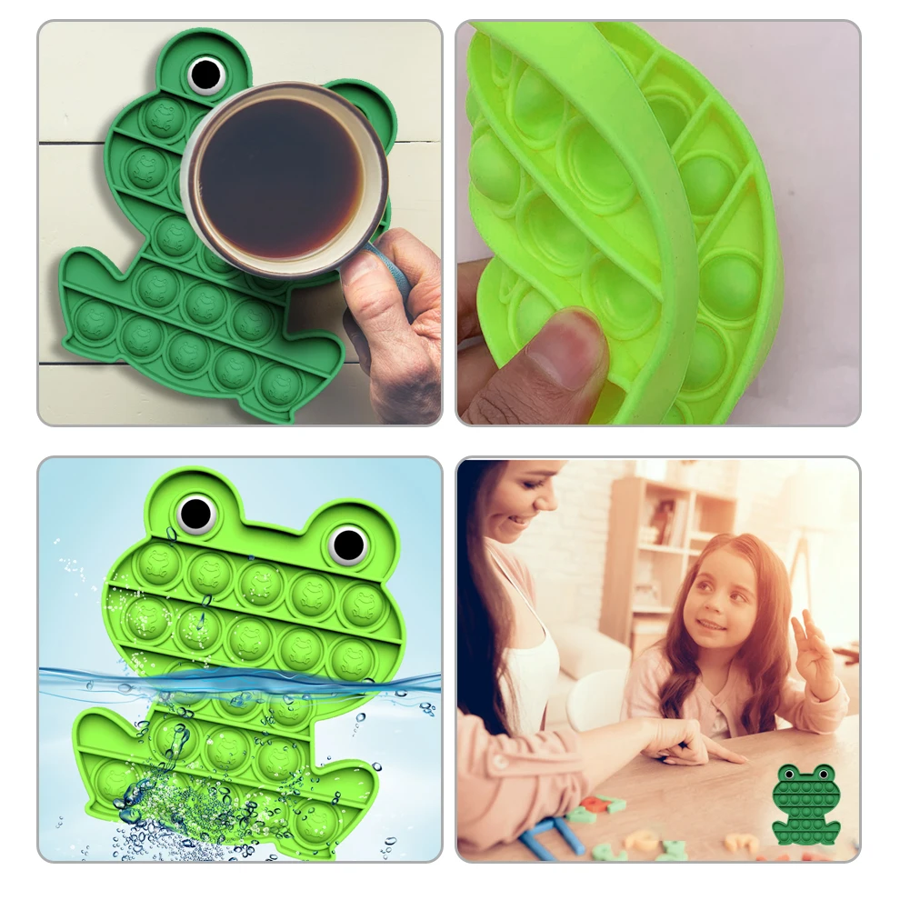 

Frog Shape Silicone Push Bubble Sensory Toy Pop Fidget Autism Special Needs Anti Stress Child Puzzle Educational Toy