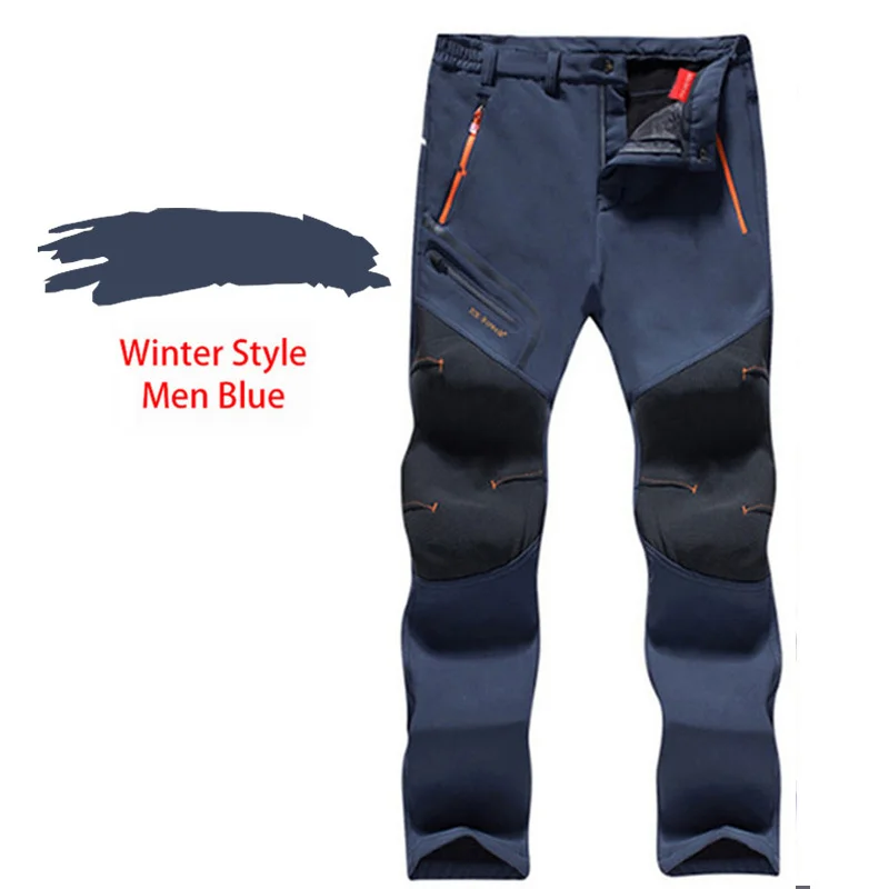 old style blue LUTU флисовые теплые флисовые походные брюки для мужчин зимние ветрозащитные лыжные брюки Campping треккинговые горные брюки для улицы - Цвет: old style blue