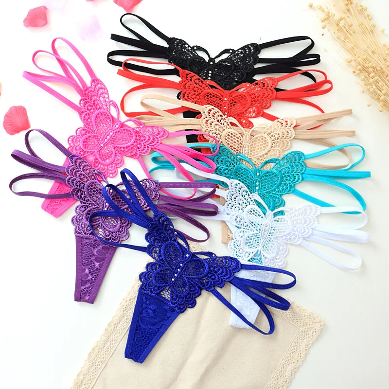 

Sexy butterfly Sexy underwear Hollow temptation thin lace Women's fashion Thong Adult games Seductive perspective sexy panties