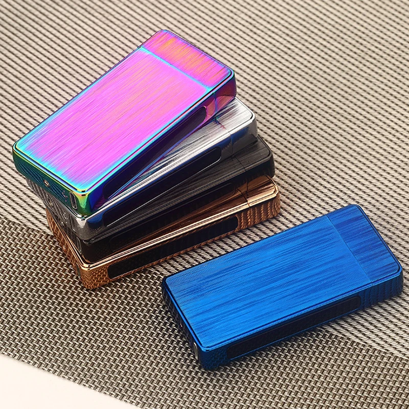 Двойная дуговая зажигалка с сенсорным экраном ветрозащитная электронная