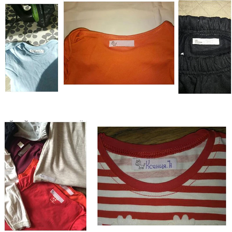 Handwritten name with clothing fabric label 100 washable cloth labels for sewing accessories | Дом и сад