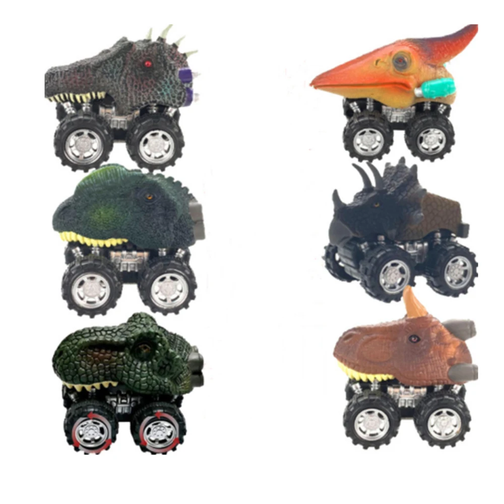 

6 Styles Dinosaur Model Mini Toys Back Car Dinosaur Model Action Figures Kids Gift