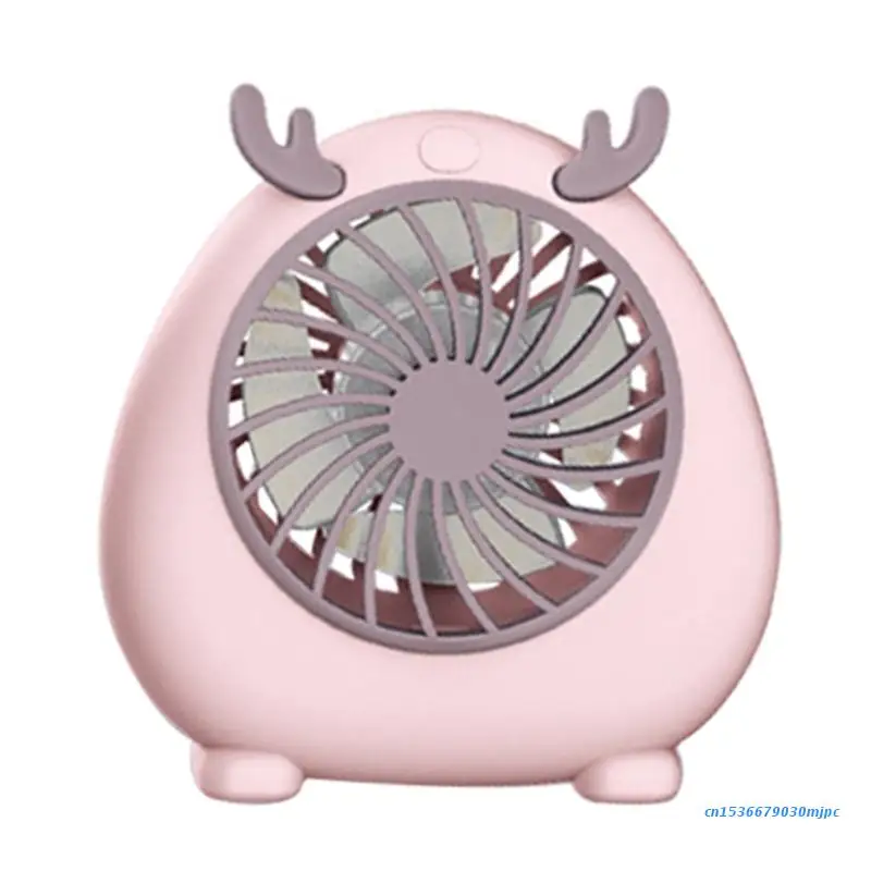 

Mini Fan Cartoon Deer Pocket KeyChain Handheld Handy Air Cooling for Travel 97BF