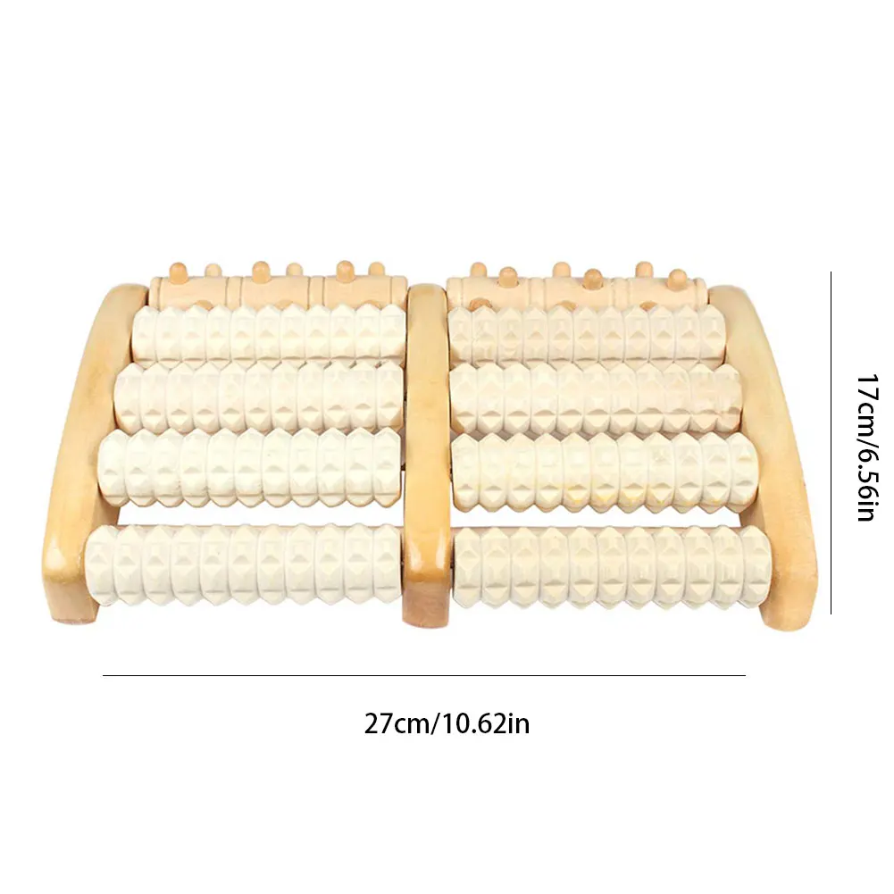 

2021 Newly Dual Wooden Foot Massager Roller Relieves Plantar Acupuncture Fasciitis Heel Arch Pain Stress Shiatsu Relief