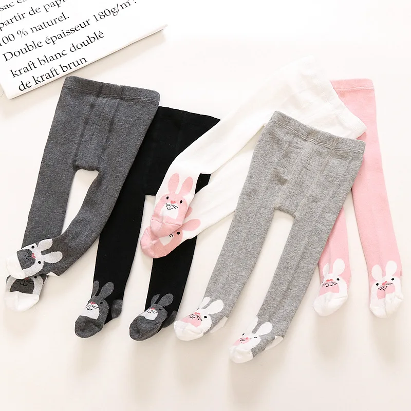 Осенне зимние колготки для малышей маленьких девочек хлопковые теплые с милым