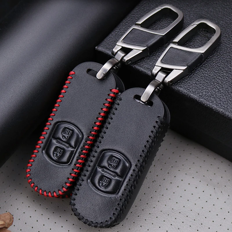 

Leather Car Key Case Cover Remote Fob Shell for MAZDA 2 3 5 6 Atenza CX-3 CX-5 CX-7 CX-9 Smart 2/3 Buttons Key Bag Accessories