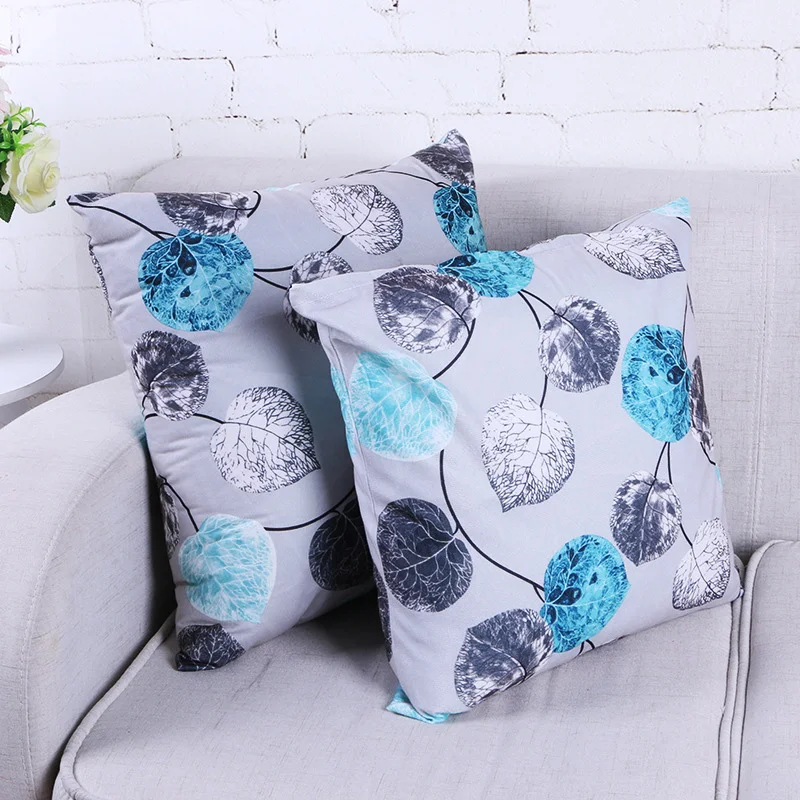 Новейшая бархатная наволочка с рисунком искусственных листьев квадратная